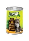 Jungle Kuzu Etli ve Sebzeli Yetişkin Konserve Kedi Maması 415 Gr