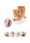 Kafesli Renkli Fareli Kedi Köpek Oyun Topu 6 cm