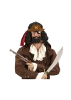 Kahve Renk Şapkalı Siyah Sakallı Lu Jack Sparrow Denizci Korsan Gözlüğü 24x25 Cm