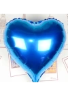 Kalp Uçan Balon Folyo Mavi 80 Cm 32 İnç
