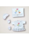 Kalpli Uçan Balon Nakışlı %100 Cotton Antibakteriyel 10lu Zıbın Takımı Hastane Çıkışı