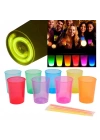 Karanlıkta Yanan Gece Işığı Mega Glow Bardaklar 8 Adet 8.5 x 10.5 cm