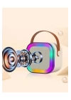 Karaoke Kablosuz Hoparlör Mikrofonlu Rgb Işıklı Bluetooth Speaker Tf Kart/usb Siyah