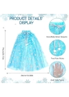 Karlar Ülkesi Elsa Frozen Mavi Pelerin – 80 Cm Kar Desenli Çocuk Pelerini ( Taç Hariç )