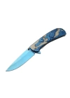 Kartal  Çift Mavi 20 Cm Kamp / Outdoor Çakı 21cm - Yarı Otomatik, Kemerlikli, Kutulu