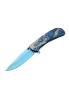 Kartal  Çift Mavi 20 cm Kamp / Outdoor Çakı 21cm - Yarı Otomatik, Kemerlikli, Kutulu