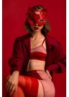 Kedi Kulaklı Deri Fantazi Maske - Brf782