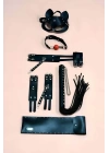 Kelepçe Kırbaç Set, 5li Set, El - Ayak Kelepçesi, Maske, Ağız Topu - Brf1307