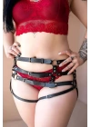 Kemer Detaylı Popo Saran Fantazi Deri Jartiyer Harness - Brf1207