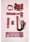 Kırbaç Kelepçe Set, 5li Set, El - Ayak Kelepçesi, Maske, Ağız Topu - Brf1307