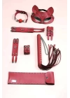 Kırbaç Kelepçe Set, 5li Set, El - Ayak Kelepçesi, Maske, Ağız Topu - Brf1307
