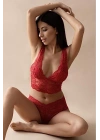 Kırmızı Bralet Dantelli Sütyen Takım 2 Li - 6255