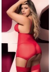 Kırmızı Büyük Beden Fantazi Jartiyer Takım Tm3261k