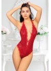 Kırmızı Çift Çapraz İpli Bodysuit - 891