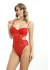 Kırmızı Dantelli Bodysuit - 886k