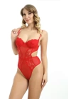 Kırmızı Dantelli Bodysuit - 886k