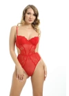 Kırmızı Dantelli Bodysuit - 886k