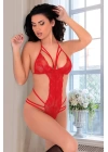 Kırmızı Dantelli Bodysuit - 942