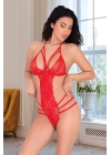 Kırmızı Dantelli Bodysuit - 942