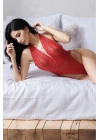 Kırmızı Dantelli Fantezi Bodysuit - 856