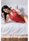 Kırmızı Dantelli Fantezi Bodysuit - 856
