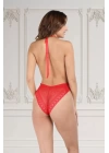 Kırmızı Dantelli Fantezi Bodysuit - 856