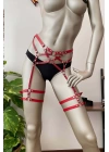 Kırmızı Deri Bacak Harness
