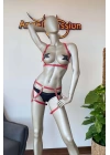 Kırmızı Fantazi Sert Deri İç Giyim