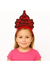 Kırmızı Happy Birthday Prenses Tacı – Doğum Günü Taç Aksesuarı
