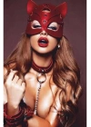 Kırmızı Maske Tasma Ve Bacak Kelepce  Kople Sexi Set 700548