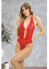 Kırmızı Taşlı Bodysuit - 888