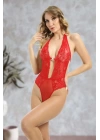 Kırmızı Taşlı Bodysuit - 888
