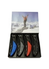 Klipsli 4 Lü Set Metal  16 Cm Kamp / Outdoor Çakı  - Yarı Otomatik, Kemerlikli, Kutulu