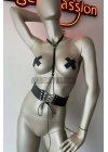 Klipsli Deri Korse Harness - Deri Korse Elbise - Brf594