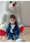 9-12-18-24 Ay Kot Kumaş Kapşonlu Uzun Kol Sweatli Kot Kumaş 3lü Erkek Bebek Takımı Mavi