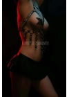 Lastik Seksi Büstiyer - Göğüs Açık Bırakan Büstiyer Lastik Harness - Brf567