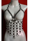 Lastik Seksi Büstiyer - Göğüs Açık Bırakan Büstiyer Lastik Harness - Brf567