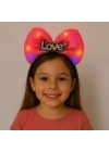 Led Işıklı Love Yazılı Fuşya Fiyonk Taç – Kız Çocuk Parti Tacı