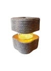 Masa Lambası - Bahçe Lambası Halat Jüt İp Dekorlu Pilli Ledli Beton Aydınlatma