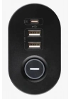 Masa Tipi Pd20w Akım Korumalı 3’lü Priz 2xusb 1xtype-c Girişli Kablolu Priz Ftr19