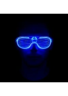 Mavi Led Işıklı Parti Gözlüğü - Neon Glow Şerit Gözlük 3 Modlu
