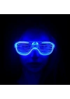 Mavi Led Işıklı Parti Gözlüğü - Neon Glow Şerit Gözlük 3 Modlu