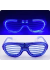 Mavi Led Işıklı Parti Gözlüğü - Neon Glow Şerit Gözlük 3 Modlu