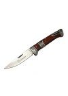 Mb3936a Kahverengi Av / Kamp Çakısı 20cm- Manuel, İşlemeli, Kemerlikli, Ahşap Sap