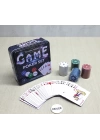 Metal Kutulu 80 Chip Ve 1 Adet İskambil  Kağit Setine Sahip Poker Oyunu Alk3534