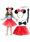 Minnie Mouse Kostüm Seti Etek Taç Kuyruk Papyon Gösteri Seti