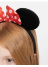 Kırmızı Fiyonklu Minnie Mouse Taç Fare Tacı Kafa Bandı