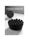 DKTT Kapaklı Zamak Döküm Yuvarlak Küllük Metal Kül Tablası - Kafe Küllüğü SİYAH