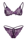Mor Dantelli Sütyen Ve Gstring Takımı Tm2087