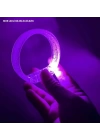 Mor Led Işıklı Baskı Yapılabilen Pilli Bileklik Bilezik 1,5 Cm Genişlik